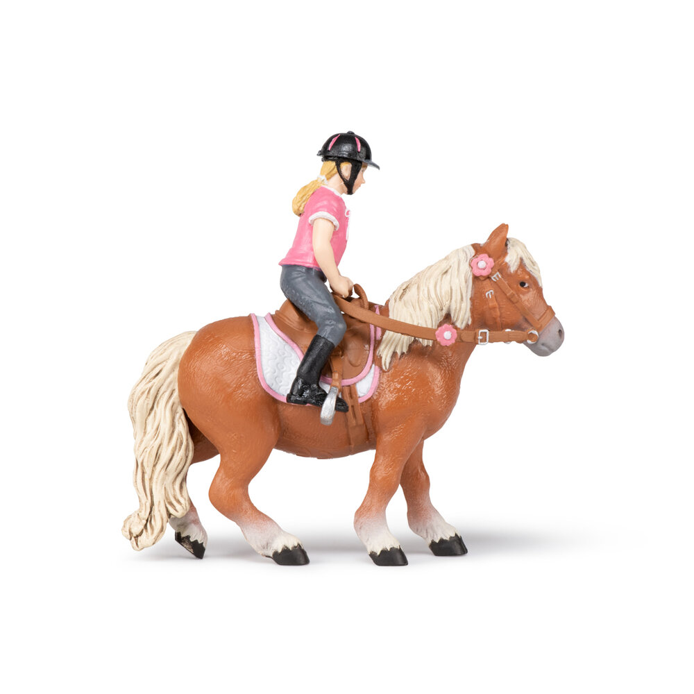 Papo 51559 + 52014 Shetlandpony + ruiter