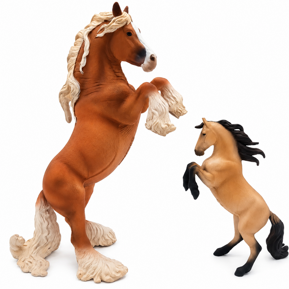 Collecta 80054 Gypsy Vanner merrie steigerend kastanjebruin - Deluxe schaal 1:12 van Collecta
