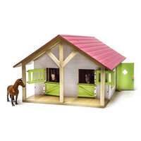 x Paardenstal met 2 boxen 1:24 Kids Globe roze
