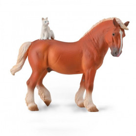 Collecta 88916 Draft Horse with Cat