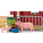 Schleich 42606 Large Barn with Animals and Accessories - Red