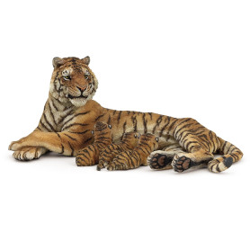 Papo 50156 Liegende Tigerin mit Jungen beim Säugen