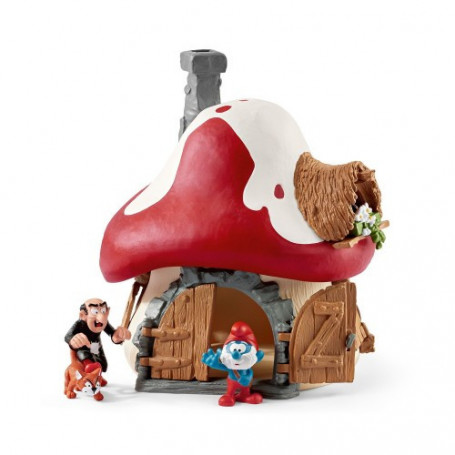 Schleich 20803 Smurf House with 2 figures 