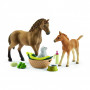 Schleich 42432 Baby animal grooming set & Quarter Horse with puppy
